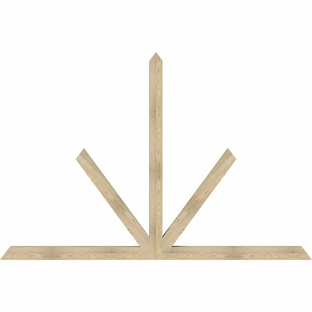 Ekena Millwork Saratoga Rough Sawn Timber Gable Bracket, Douglas Fir, 96"W x 64"H x 4"D x 4"F, 16/12 Pitch GBW096X64X0404SAR00RDF